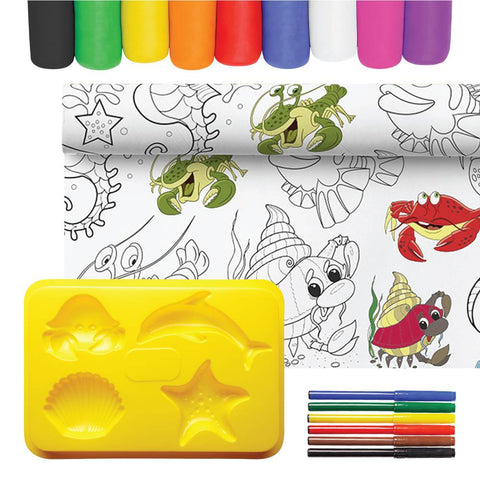Kūrybinis rinkinys vaikams „Jūra“ 4 in 1 su plastilinu