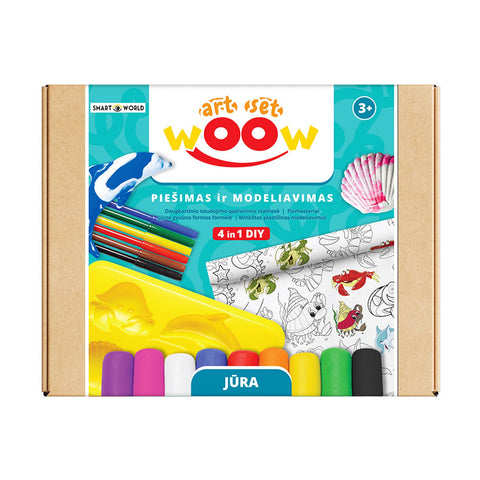 Kūrybinis rinkinys vaikams „Jūra“ 4 in 1 su plastilinu