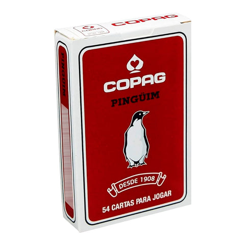 Copag raudonos bridžo kortos „Pinguim“ – kokybiška kortų kaladė