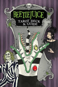 Beetlejuice tarot kortos ir vadovas — iliustruotas juodai žalių tonų viršelis su dantyta būtybe, Beetlejuice'u ir Lydia, skirtas kolekcinei versijai