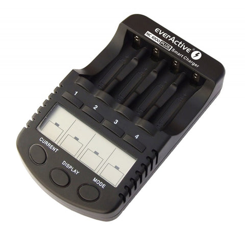 everActive NC-1000 Plus išmanus AA/AAA baterijų įkroviklis su LCD