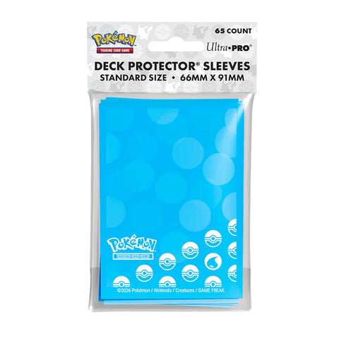 Pokémon Energy Water mėlynos kortų įmautės 65 vnt. – premium apsauga be PVC