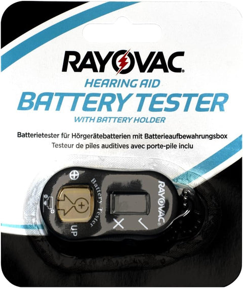 Rayovac elektroninis klausos aparatų baterijų testeris su pakabuku