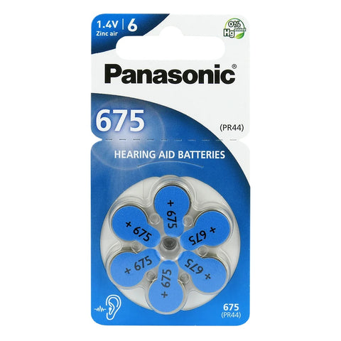 Panasonic 675 klausos aparatų baterijos, cinkas-oras, 60 vnt.