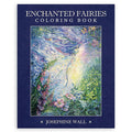 Spalvinimo knyga Enchanted Fairies Josephine Wall, tamsiai mėlynas viršelis su švytinčia fėjos iliustracija centre