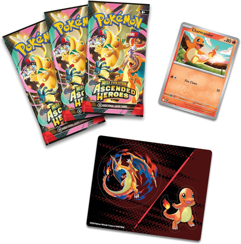 Pokemon Ascended Heroes lipdukų ir kortų rinkinys Charmander fanams