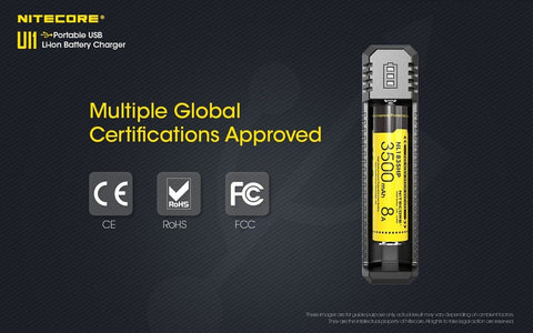 Nitecore UI1 išmanus nešiojamas USB Li-ion baterijų įkroviklis