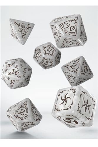 Q-Workshop Tribal kauliukų rinkinys Pearl & Brown, 7 vnt. – stalo RPG/D&D