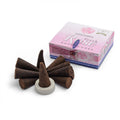 Smilkalų kūgeliai Nag Champa Fresh Rose komplekte su rožine pakuote ir mažu keraminiu laikikliu, intensyvus rožių aromatas