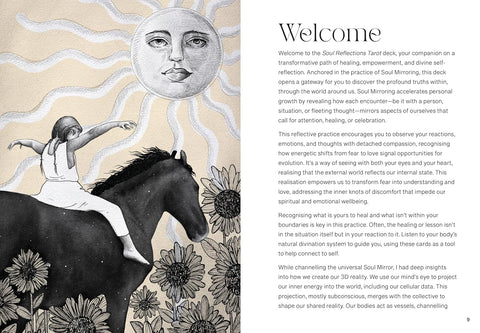 Soul Reflections Tarot kortos savęs pažinimui su aukso folija