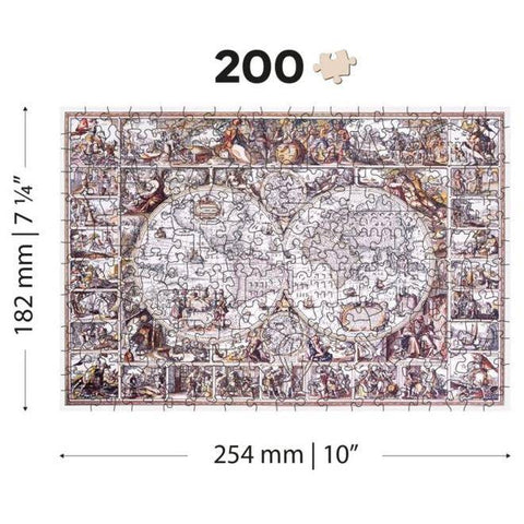 Medinė dėlionė žemėlapis Didžiųjų geografinių atradimų amžius, 200 detalių