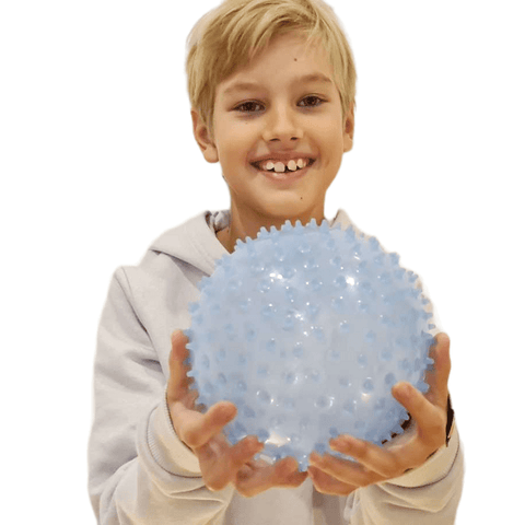 Minkštas dygliuotas sensorinis kamuoliukas 15 cm vaikams 3+