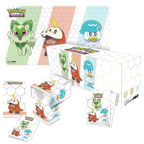 Pokémon Paldea starterių rinkinys – kilimėlis, įmautės, Deck Box | Ultra PRO