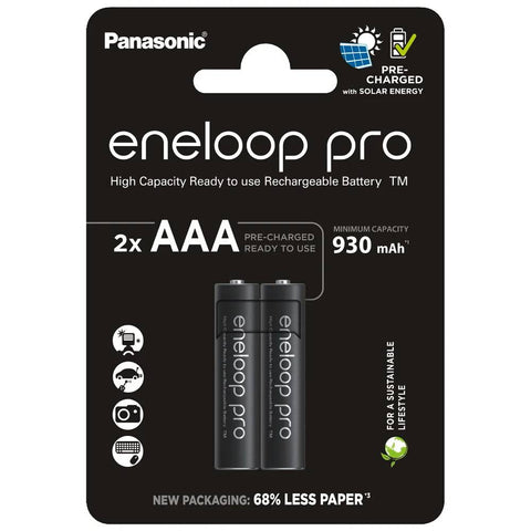 Panasonic Eneloop PRO AAA 930mAh įkraunamos baterijos, 2 vnt.