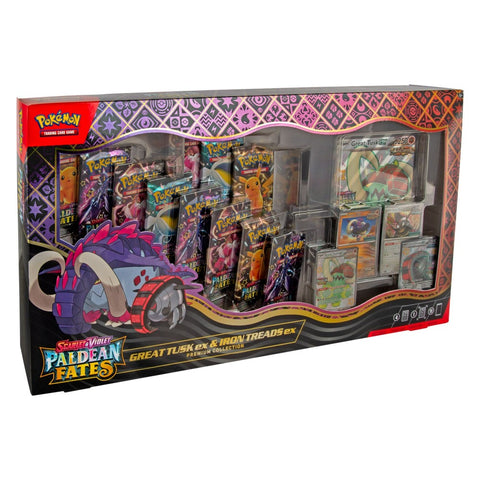 Pokémon TCG Paldean Fates rinkinys: Great Tusk ex & Iron Treads ex +11 pakelių