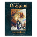 Spalvinimo knyga Dreams of Dragons, Ravynne Phelan — priekinis viršelis su aukšto detalumo drakonu ir moterimi, skirtas produkto sąrašo pagrindiniam rodymui