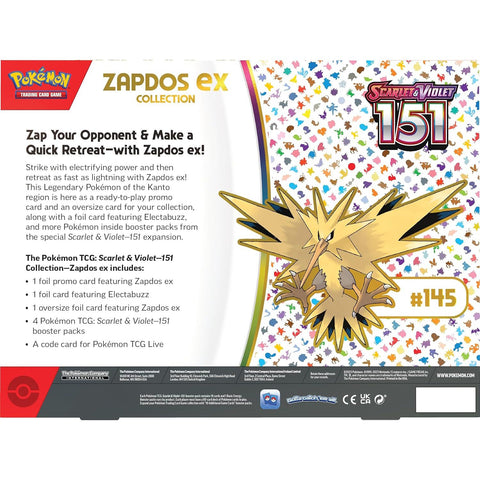 Pokémon TCG Scarlet & Violet 151 Zapdos ex Box rinkinys (anglų k.)