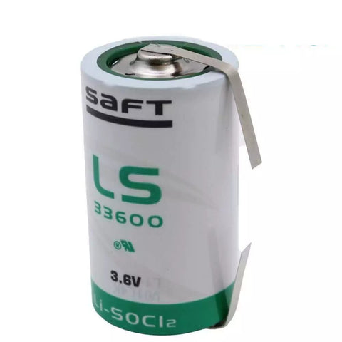 Saft LS33600 3,6V 17000mAh ličio baterija su U litavimo kojelėmis