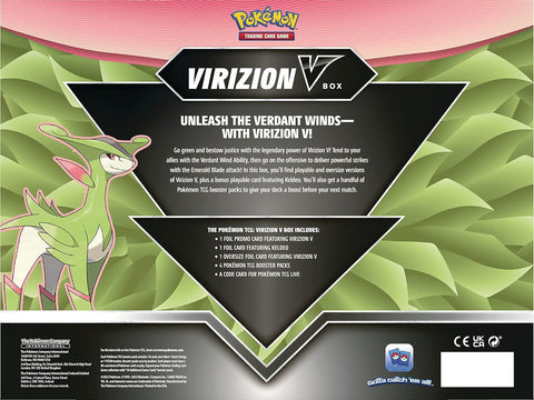 Pokémon TCG Virizion V dėžutė – 4 pakeliai, promo kortelės, EN