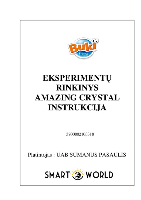 Įspūdingas kristalų auginimo eksperimentų rinkinys vaikams 8+, 12 bandymų