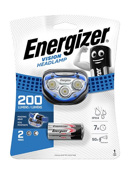 Energizer Vision 200 lm galvos žibintuvėlis IPX4 su baterijomis