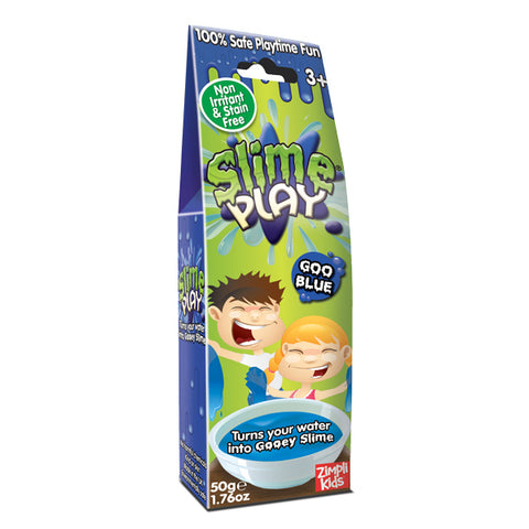 Slime Play mėlynas Goo Blue rinkinys 50 g pakuotėje vaikams nuo 3 m., paverčia vandenį lipnia mėlyna gleive