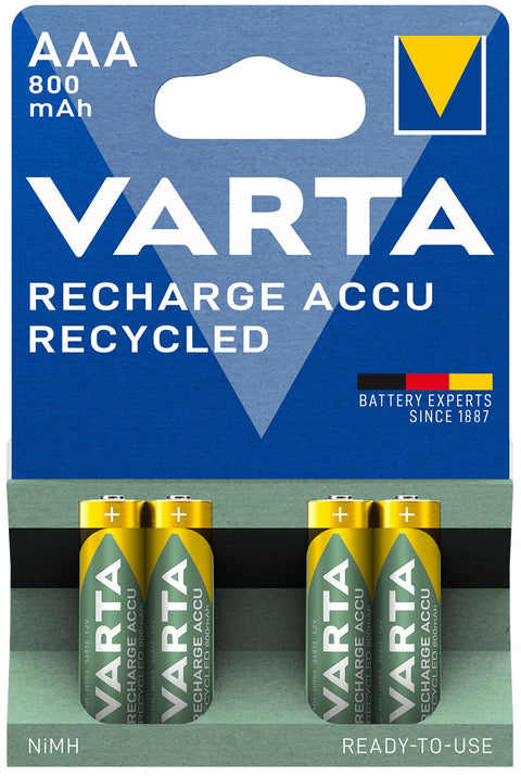 Varta Recycled AAA įkraunamos baterijos 800 mAh, 4 vnt.