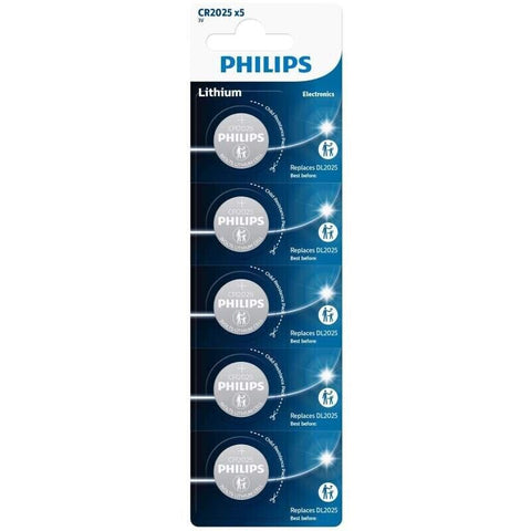 Philips CR2025 ličio baterijų rinkinys, 5 vnt.