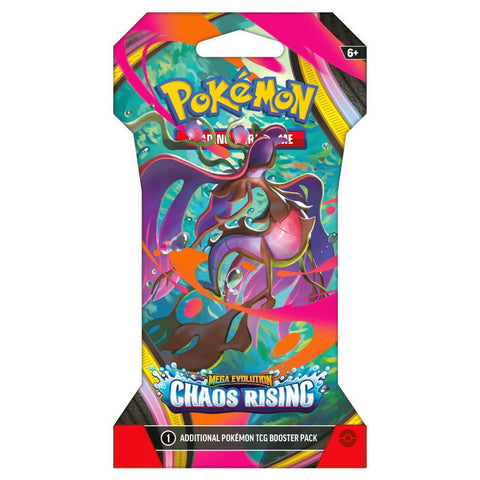 Pokémon TCG Chaos Rising Mega Evolution papildymo pakelis su įdėklu (10 kortų)