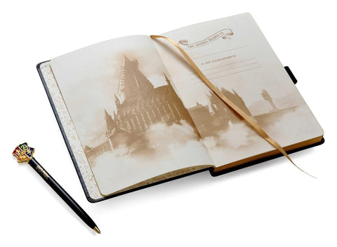 Harry Potter Hogvartso kelioninė užrašinė su rašikliu, veganiška oda