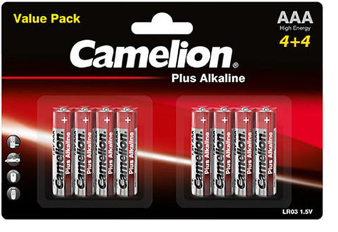 Camelion Plus AAA 1.5V šarminės baterijos, rinkinys 8 vnt.