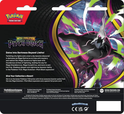 Pokémon TCG Mega Evolution Pitch Black 3 pakelių blisteris Binacle