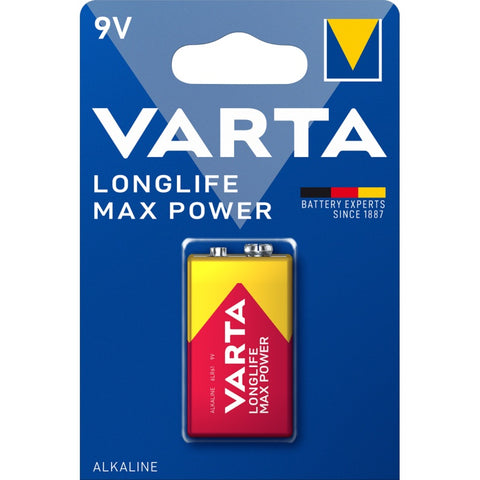 Varta Longlife Max Power 9V šarminė baterija dūmų detektoriams