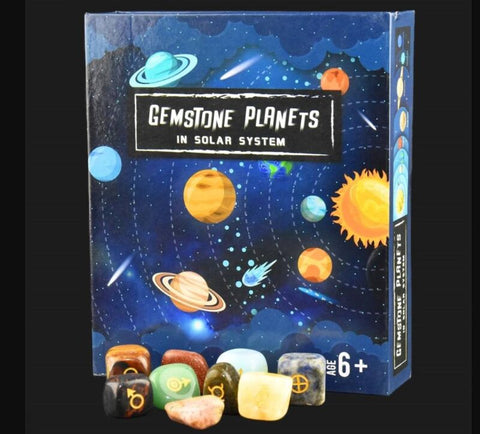 Saulės sistemos planetų brangakmenių rinkinys vaikams, 15 cm