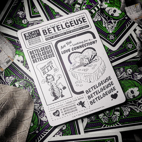 Beetlejuice žaidimo kortos – pokeriui, triukams, kolekcininkams