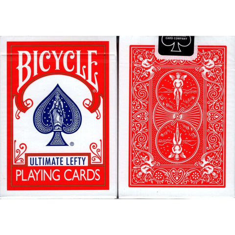 Bicycle Lefty žaidimo kortos kairiarankiams, raudona pokerio kaladė