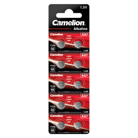 Camelion AG7 LR927 395 šarminės mygtukinės baterijos, 10 vnt.