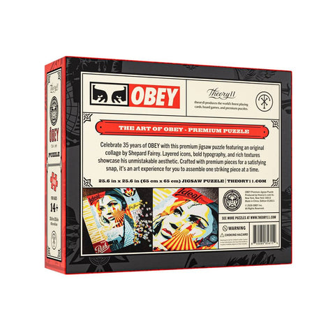 Theory11 OBEY dėlionė 1000 detalių su Shepard Fairey koliažu