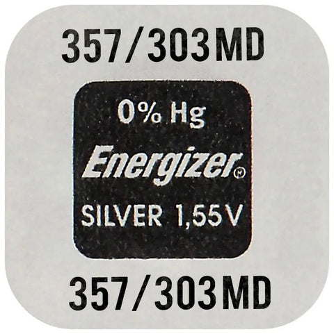 Energizer 357/303 SR44 sidabro oksido laikrodžių baterijos, 10 vnt.