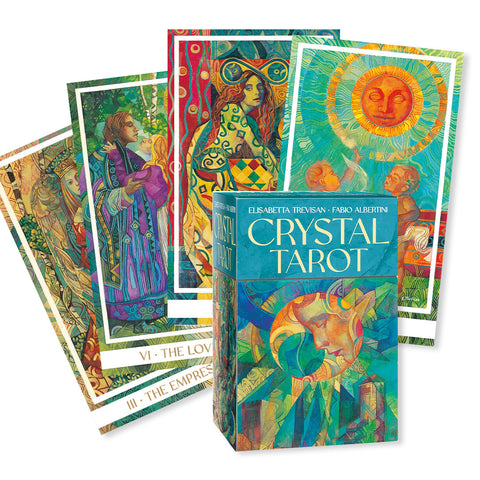 Crystal Tarot taro kortos – premium leidimas Lo Scarabeo, vitražo stiliaus