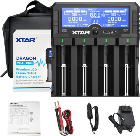 XTAR Dragon baterijų įkroviklis 4 lizdų, greitas, LCD ekranas