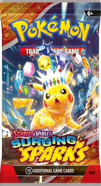 Pokémon Scarlet & Violet: Surging Sparks booster pakelis – 10 kortų, anglų