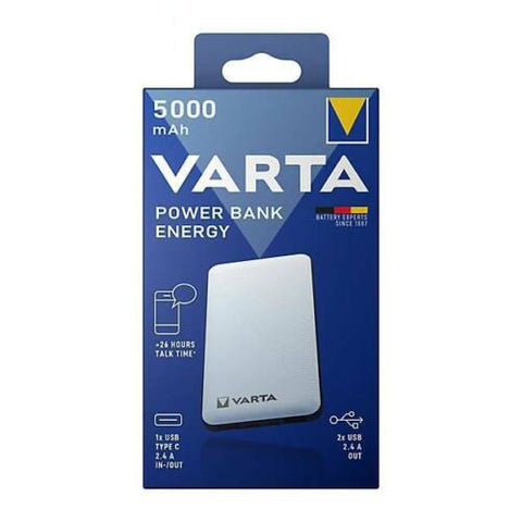 Varta Energy išorinė baterija 5000mAh, greitas įkrovimas, 3 įrenginiai