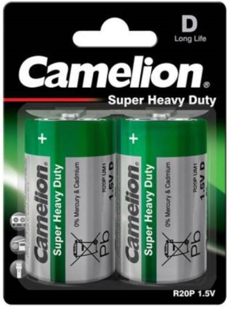 Camelion R20 D cinko-anglies baterijos 1.5V, 2 vnt. rinkinys