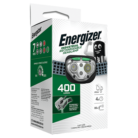 Energizer pramoninis įkraunamas prožektorius ant galvos 400 lm