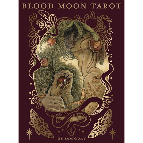 Blood Moon Tarot prabangi taro kaladė su knyga, 78 akvarelės kortos