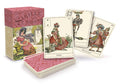 Tarot kortos Sibylle des Salons — 52 kortų komplektas su rožiniu ornamentiniu nugarėliu ir istorinėmis iliustracijomis