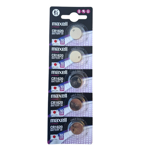 Maxell CR1620 ličio baterijos laikrodžiams ir raktams, 5 vnt.