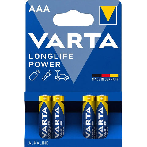 Varta Longlife Power AAA šarminės baterijos, 4 vnt. (1,5 V)