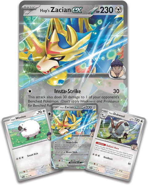 Pokémon TCG Hop'o Zacian ex dėžė (anglų) – promo korta, 4 pakeliai